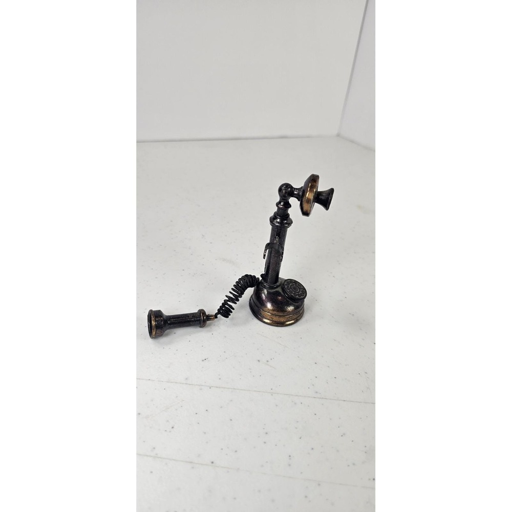 Vintage Miniature Diecast Metal Candlestick Telephone Pencil Sharpener Desk Top - Picture 5 of 5